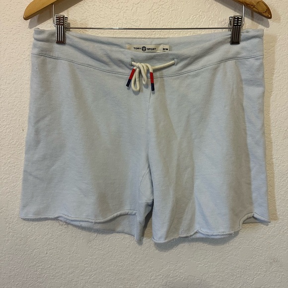 Tory Sport Sky Blue Cashmere Blend Sport Shorts - Size M - Picture 1 of 7